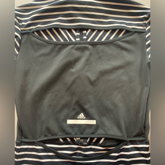 Adidas By Stella McCartney Black/White Stripe Long Sleeve Half Zip Top | XS - Picture 8 of 8